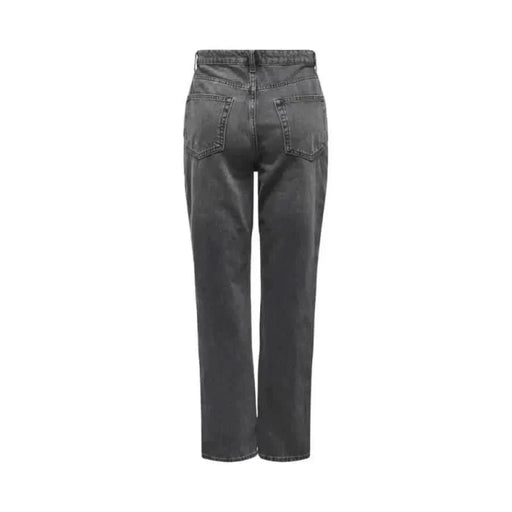 Pair of gray denim jeans viewed from the back for Only Women Jeans collection