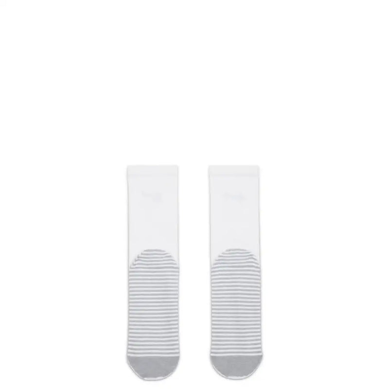 Pair of white Nike socks with gray stripes for men, ideal for all seasons