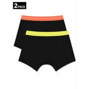 Palm Angels men cotton black boxer briefs 2-pack with bright orange waistband and neon yellow stripe elastic