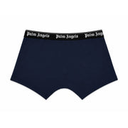 Navy blue Palm Angels men underwear boxer briefs with black waistband and white logo in cotton stretch fabric
