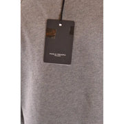 Sweat-shirt en coton chiné gris avec étiquette noire de la marque Paolo Pecora Milano, issu de la collection de tricots pour hommes de Paolo Pecora.