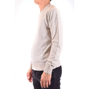 Pull beige côtelé à manches longues et col rond en coton de la marque Paolo Pecora.