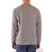 Pull en laine Paolo Pecora pour homme, gris chiné, poignets et ourlet côtelés, vue de face