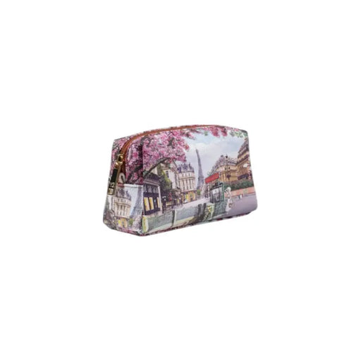 Paris-themed cosmetic bag with zipper showcasing elegant Paris cityscape design