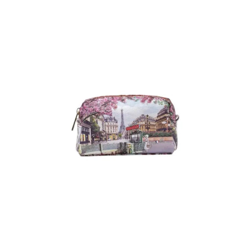 Paris-themed cosmetic bag with zipper showcasing elegant city-inspired design