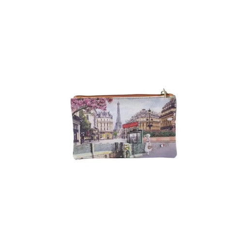 Paris themed zippered pouch featuring iconic Parisian landmarks and elegant design