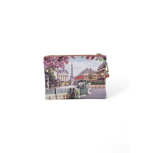 Paris-themed zippered pouch with wrist strap, ideal for stylish storage