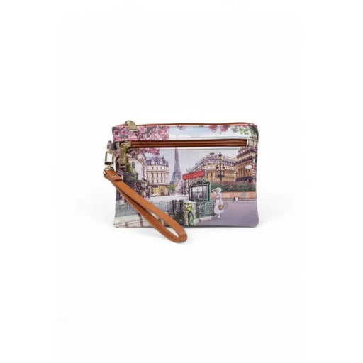Paris-themed zippered pouch with wrist strap for stylish storage and travel convenience