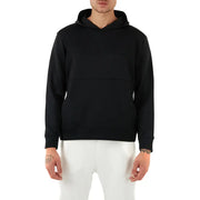 Sweat-shirt à capuche noir en coton pour homme Paul and Shark, avec logo texturé discret sur la poitrine et poignets côtelés.