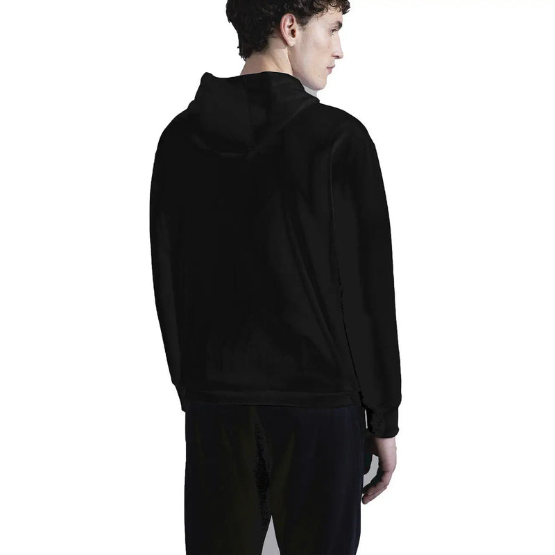 Sweat à capuche Paul and Shark pour homme, en coton noir velours, au design moderne et élégant.