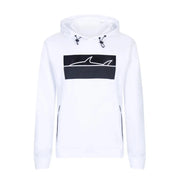 Sweat-shirt Paul and Shark pour homme, blanc, à capuche, manches longues, avec écusson requin rectangulaire noir et poches à cordon de serrage noires
