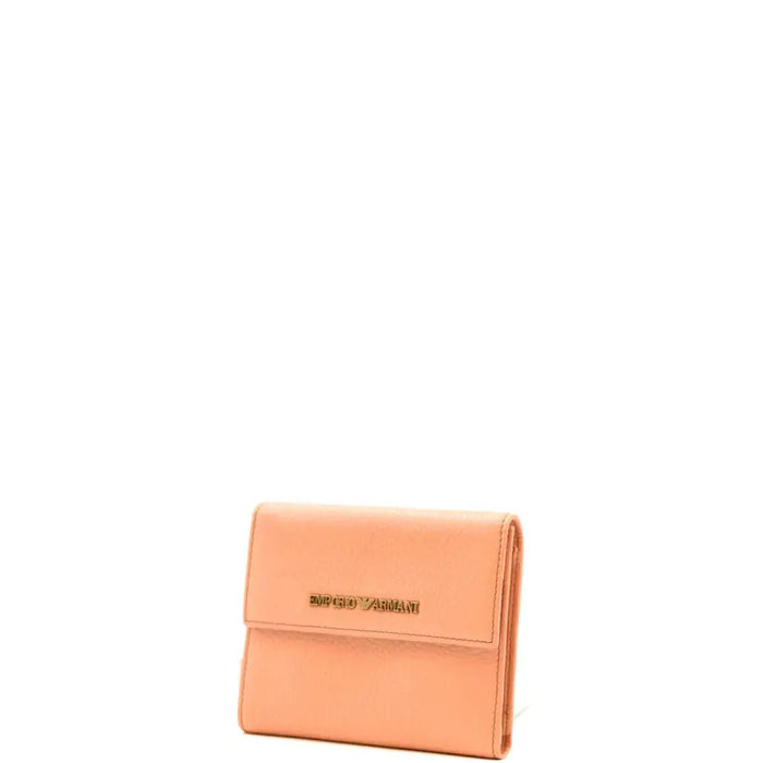Peach-colored leather wallet displayed in the Peach Colored Leather Wallet product image