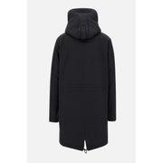 Peuterey men blazer black wool blend winter jacket with a hood and subtle vertical seam detailing
