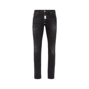 Philipp Plein black stretch cotton slim fit jeans for women with subtle fading details