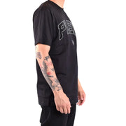 Homme Philipp Plein noir t-shirt avec manches courtes et un imprimé graphique blanc vieilli sur la poitrine
