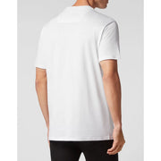Philipp plein men t-shirt white short-sleeved crew neck cotton casual wear front view