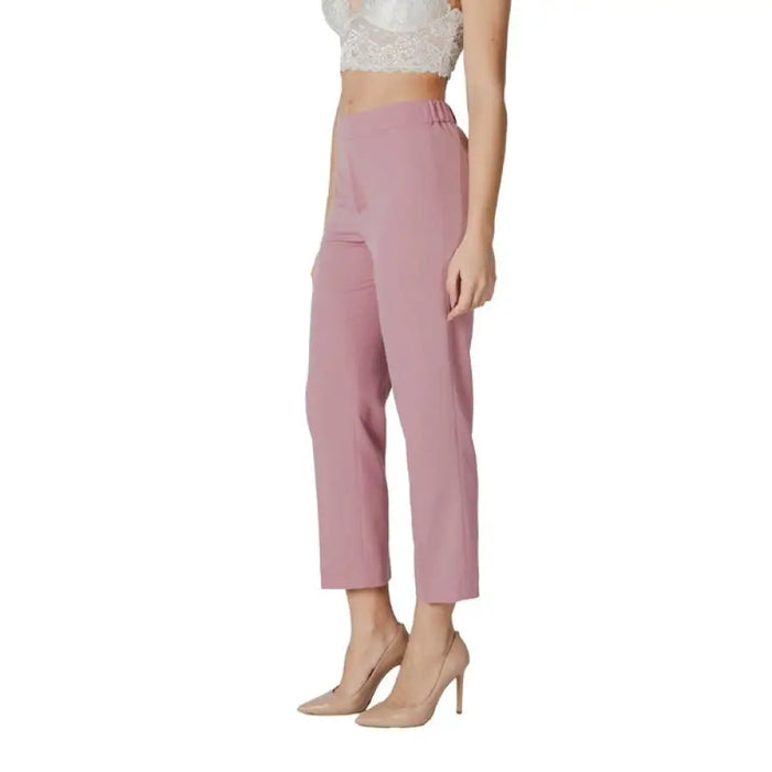 Pink Cropped Trousers elegantly styled for a fashionable and modern look