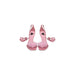 Pink furry heeled sandals with open toes and stylish ankle straps