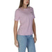 Pink Vila Clothes Women’s Cotton T-Shirt with graphic design paired with light blue jeans