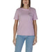 Pink Vila Clothes Women’s Cotton T-Shirt featuring a minimalist line drawing design