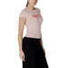 Pink T Shirt with Short Sleeves featuring GUESS Logo, stylish casual apparel