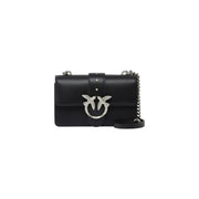 Pinko Sac bandoulière en polyuréthane beige avec fermoir oiseau argenté