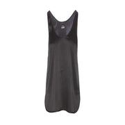 Pinko black satin tank dress with soft sheen and relaxed fit