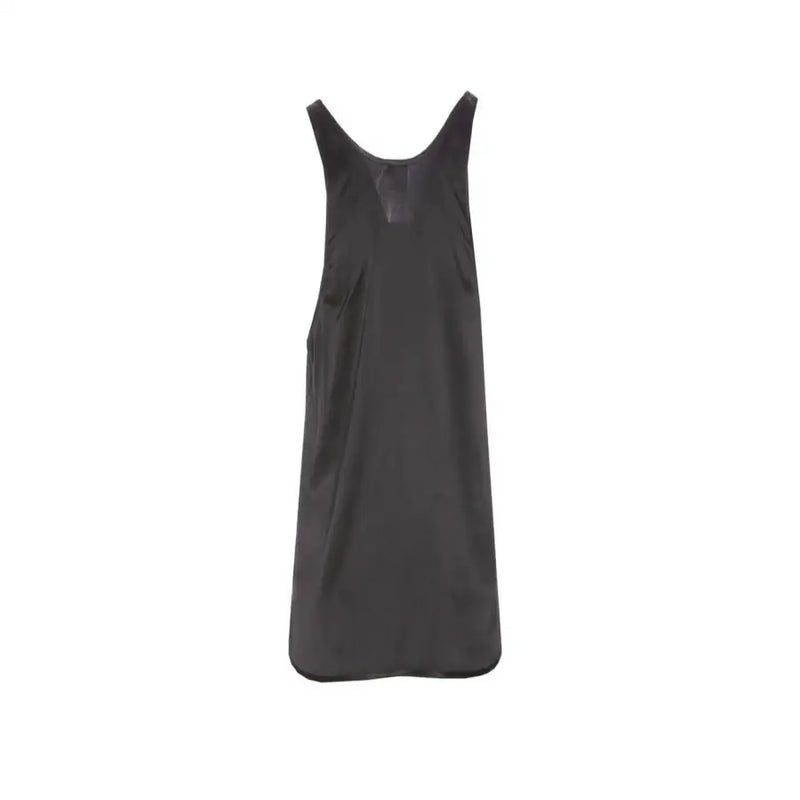 Pinko black silk sleeveless tank top with minimalist sheen