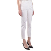 Pinko white tailored trousers with straight-leg cut and cropped hem