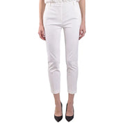 Pinko white tailored trousers for women with a clean straight-leg cut and cropped hem fall winter collection