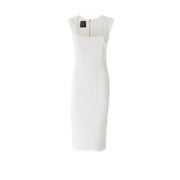 White square-neck sheath dress with cap sleeves from Pinko for fall winter collection
