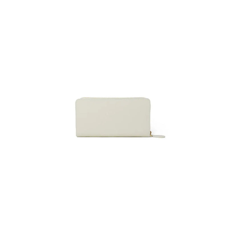 Pinko Portefeuille femme en cuir beige avec fermeture éclair, design minimaliste et tirette dorée discrète, dimensions : 10 x 20 x 2,5 cm