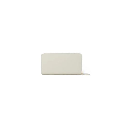 Pinko Portefeuille femme en cuir beige avec fermeture éclair, design minimaliste et tirette dorée discrète, dimensions : 10 x 20 x 2,5 cm
