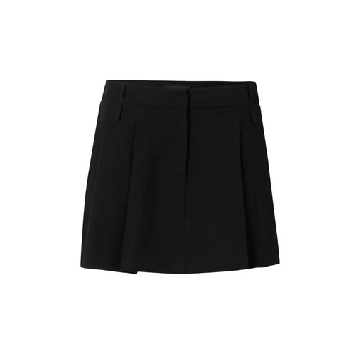 Pinko Mini-jupe plissée noire pour femme, avec taille cintrée et plis structurés, en tissu mélangé polyester.