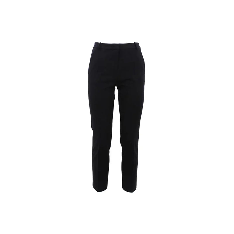 Pinko Pantalon tailleur noir en viscose pour femme, coupe droite élégante, plis discrets et fermeture à crochet et zip.