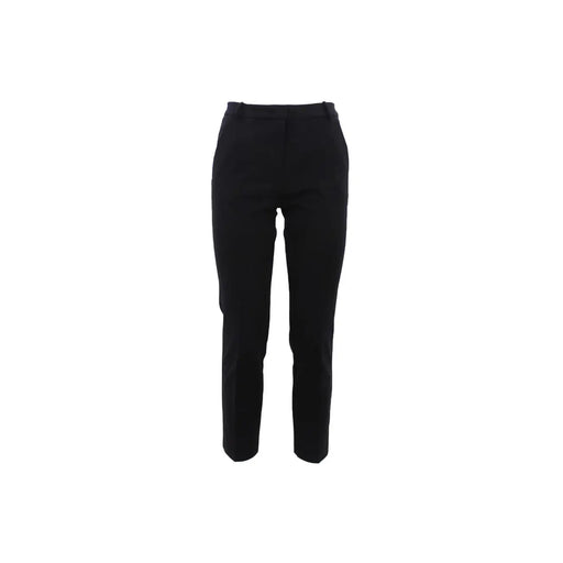 Pinko Pantalon tailleur noir en viscose pour femme, coupe droite élégante, plis discrets et fermeture à crochet et zip.