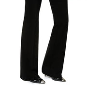 Pinko Pantalon noir en viscose pour femme, coupe slim, jambes évasées et léger brillant, idéal pour l'automne et l'hiver.