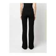 Pinko Pantalon noir en viscose pour femme, taille haute, coupe slim, jambes larges, en tissu lisse et soyeux, idéal pour l'automne-hiver.