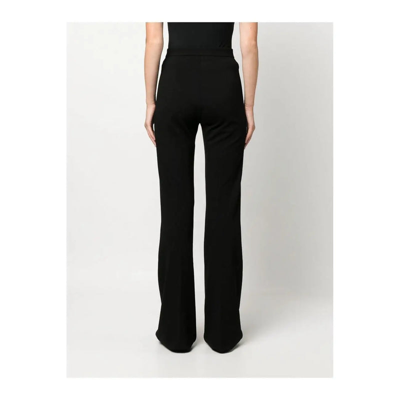 Pinko Pantalon noir en viscose pour femme, taille haute, coupe slim, jambes larges, en tissu lisse et soyeux, idéal pour l'automne-hiver.