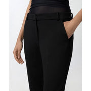 Pinko Pantalon tailleur noir en viscose pour femme, coupe slim droite et ceinture assortie, idéal pour le printemps-été.
