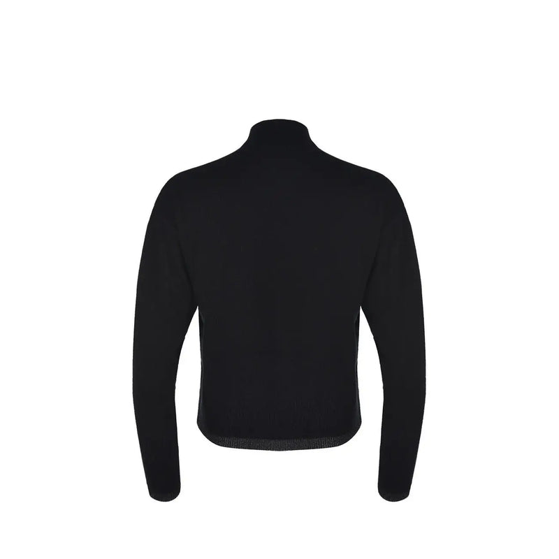 Pinko Pull à col roulé en laine noire pour femme, avec ourlet et poignets côtelés, manches longues.