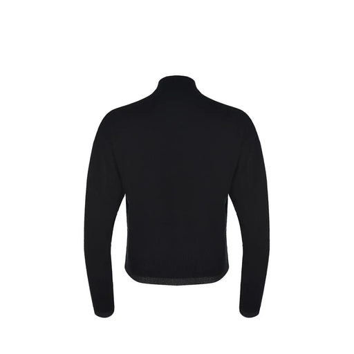 Pinko Pull à col roulé en laine noire pour femme, avec ourlet et poignets côtelés, manches longues.