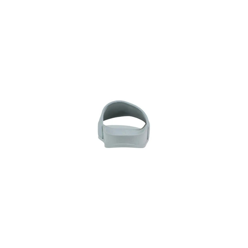 Pinko women green pvc open toe slippers shown as light gray rubber slide with a minimalist design