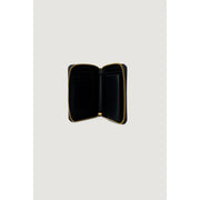 Pinko Portefeuille zippé en cuir noir pour femme, avec fermeture éclair dorée et compartiments intérieurs mesurant 10 x 12 x 2,5 cm