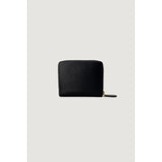 Pinko Portefeuille zippé en cuir noir pour femme, avec tirette dorée, mesurant 10 x 12 x 2,5 cm