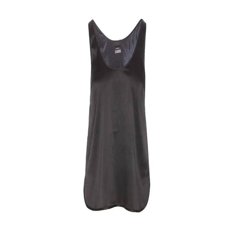 Pinko femmes tank top Robe débardeur en satin noir à fines bretelles et à l'éclat subtil, taille S