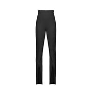 Pinko Pantalon noir taille haute en polyester pour femme, coupe droite élégante, fentes aux chevilles et fermeture éclair.