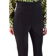 Noir taille haute Pinko Pantalon femme en polyester avec fermeture éclair et coupe droite plissée.