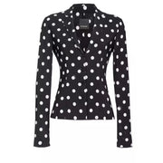 Pinko women viscose blazer black with white polka dots featuring a classic tailored silhouette