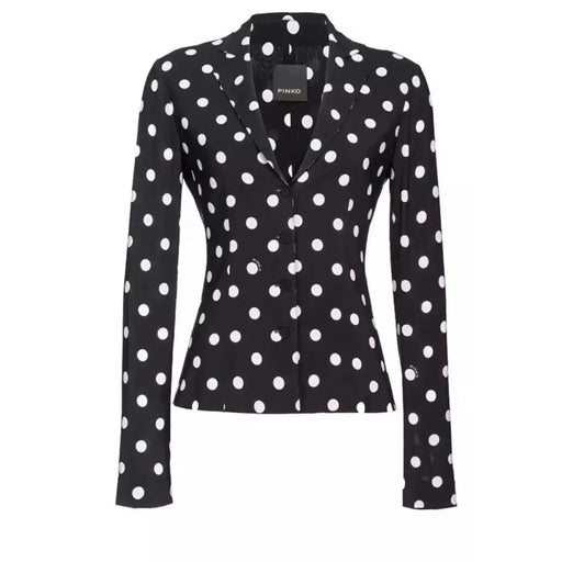 Pinko Blazer en viscose noir à pois blancs pour femme, à la coupe classique et cintrée.